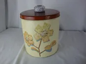 1950s Krispy Kan Blue Magic Metal Cracker Canister Tin with Lid