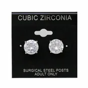 11MM Round Cubic Zirconia Stud Earrings