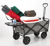 Mac Sports Collapsible Folding Outdoor Utility Wagon With Table - Light Grey