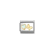 Link Composable Classic cuore opale bianco con farfalla