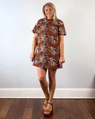 Abigail Leaf Embroidered Mini Dress