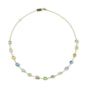 15-Stone Station Chain Necklace