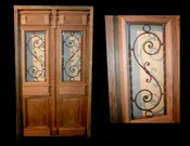 0 Antique double door with iron inserts – no glass