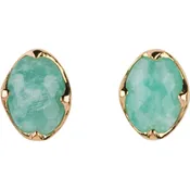 Amazonite Small Post Earrings 18K Gold Vermeil