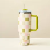 40 oz Take Me Everywhere Tumbler-Check Green