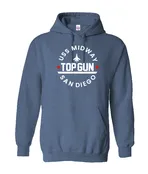 AH 5022 USS MIDWAY Top Gun SD, Heatther Navy Adult Hoodie