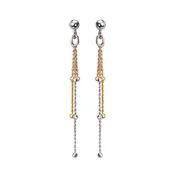 18kt Tri-Color Delicate Plated Sterling Silver Italian Earrings