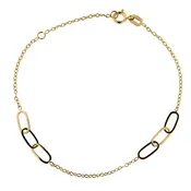 18 Karat Solid Yellow Gold Open Links and Rollo Bracelet