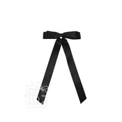 7/8" SATIN LAYERED TAIL BOW ON ALLIGATOR CLIP: Antique White