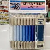 4mm Silk Ribbon Winter Blues