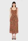 Amanda Uprichard Silke Midid Dress - Rose Print