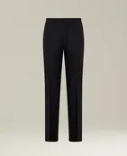 BLACK 150S WOOL TROUSERS WITH TAPERED FIT