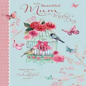Open Mum Bird Cage Mother\’s Day Card