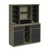 Jemma Buffet and Hutch with Light in Grey and Dark Espresso