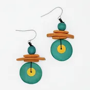 Assuta Teal and Orange Drop Earrings