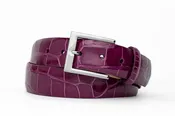 1" Glazed American Alligator Belt with Nickel and Gold Buckles