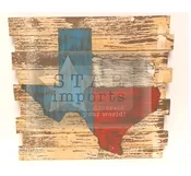 TEXAS SQUARE FLAG WOOD WALL ART
