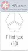 1in third Hexagon EPP Iron-On x 100 # EPP35