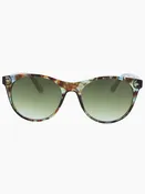 Round Lens Sunglasses, Green Tortoise Shell