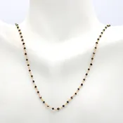 22K Gold Black Diamond Necklace - Natural Elegance