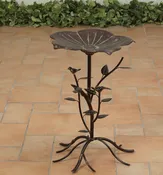 22.5" Copper Finish Metal Flower Bird Bath