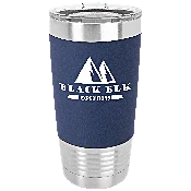 20 oz. Black/White Tumbler with Silicone Grip and Clear Lid