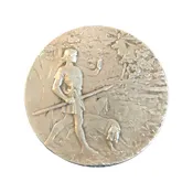 1899 Signed French Dog Medal: Exposition Canine Poitiers 3ME Prix