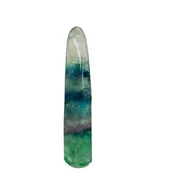 Fluorite Massage Crystal with Round Smooth End | 4x3/4"| Green, clear | 1 Wand |