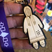 Engraved Corn Husk Doll Key Chain - Female — Tuscarora WoodWorks