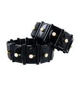 Antique carved onyx and pearl bangles