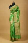 Apple Green Banarasi Organza Saree