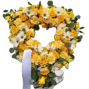 Heavenly Sunshine Condolence Heart Wreath