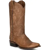 Corral Men's Tan Embroidery Round Toe