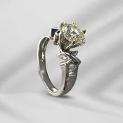 18K White Gold Stunning Antique Ring with Diamond – Timeless Elegance for Women Size 7