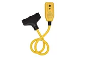 15 AMP 12-Guage, Right Angle Plug, Auto Reset GFCI Circuit, 3 Outlets, 2ft Extension Cord