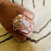 Abstract Bell Jasper Copper Ring - Handcrafted Unique Jewelry — KFLEYE.COM