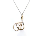 CALLIGRAHIC 'S' INITIAL DIAMOND PENDANT — VIVAAN