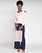 Cold Shoulder Pleat Front Sweater