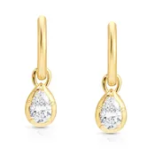 0.66ct Pear Rosette Hoop Earrings