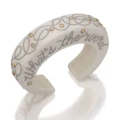 BAKELITE, STEEL, GOLD, AND DIAMOND CUFF BRACELET BY DANIEL BRUSH, NEW YORK, CIRCA 2004