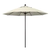 Antique Beige 9' Patio Umbrella Bronze Pole, Olefin Canopy