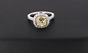 2.32 Carat Cushion Cut Halo Diamond Side Stones Engagement Ring