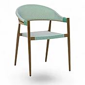 Manhattan Textilene Weatherproof Modern Armchair - Sage Green