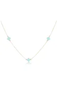 15" Choker Gold Signature Cross - Turquoise | enewton