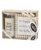 . Box Sign Candle set- Be Happy