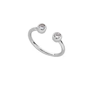 14kw Bezel Set Double Diamond Ring