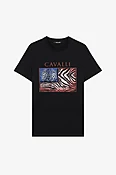 Animalisches T-Shirt mit Patchwork-Druck