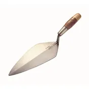 ROSE BRICK TROWEL 12” NARROW London Brick Trowel w/6" LEATHER HANDLE — Morelli Bros. Block & Brick Co., Inc.