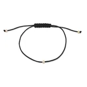 14kt Diamond Dot on Black Nylon Bracelet - Men