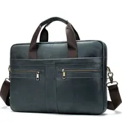 Genuine Leather 14-Inch Business Briefcase